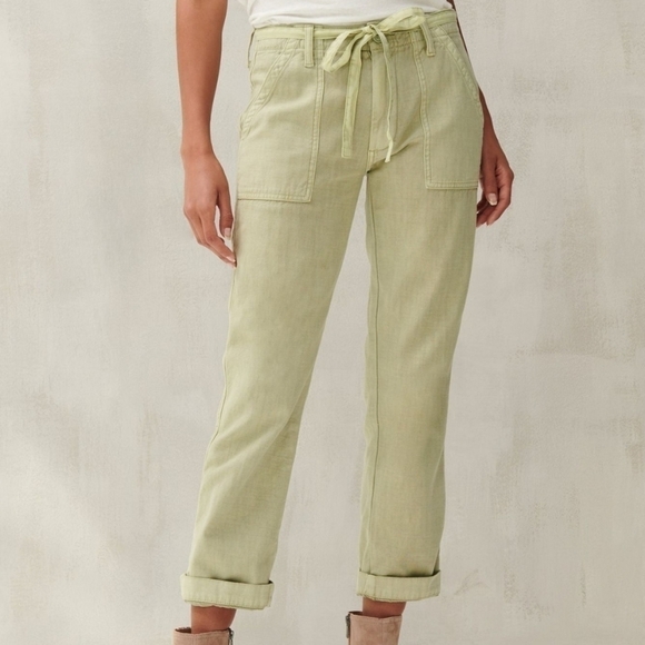 Pink and White Lucky Mid Rise Utility Pants - Picture 3 of 7